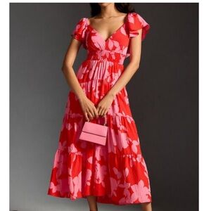 Rachel Zoe Red and Pink Sleeveless Sundress